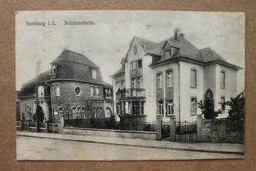 Ansichtskarte AK Saarburg Sarrebourg Lothringen 1914 Soldatenheim Straße Jugendstil Architektur Gebäude Ortsansicht Frankreich France 57 Moselle